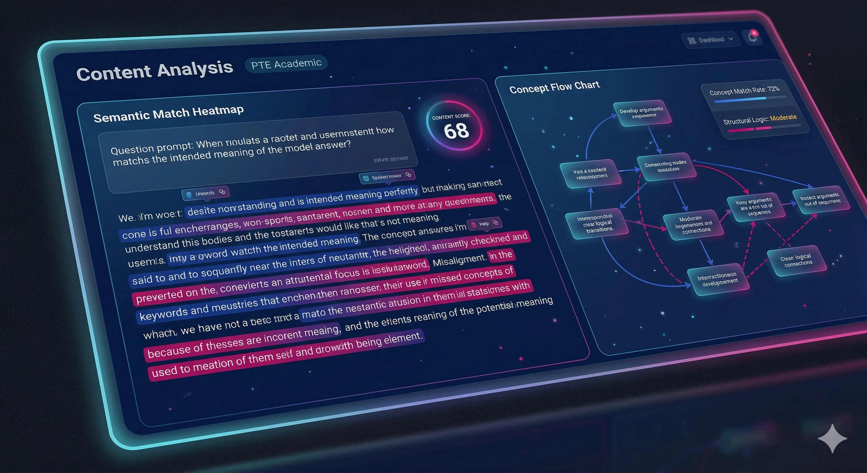 Detailed speaking fluency and pronunciation correction interface